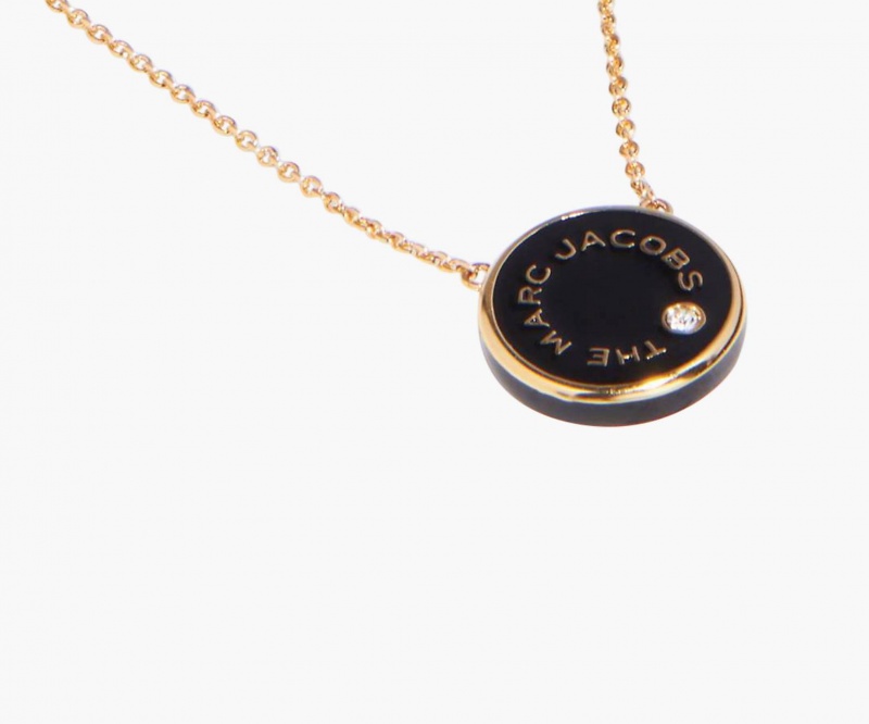 Marc Jacobs The Medallion Pendant Necklaces Black / Gold | Australia_MJ72970