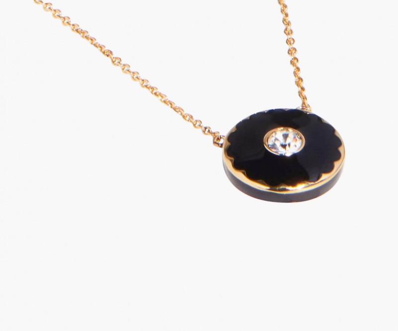 Marc Jacobs The Medallion Pendant Necklaces Black / Gold | Australia_MJ72970