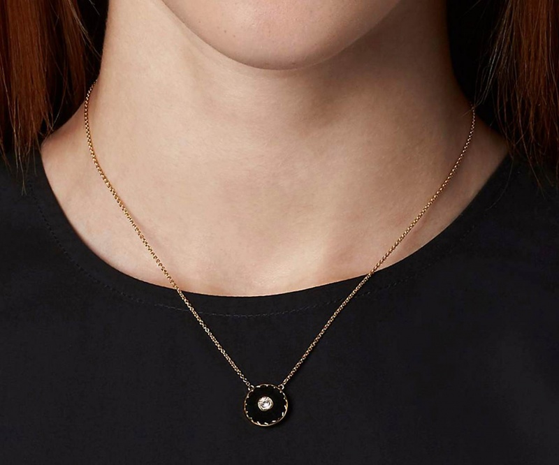 Marc Jacobs The Medallion Pendant Necklaces Black / Gold | Australia_MJ72970