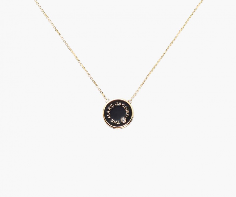 Marc Jacobs The Medallion Pendant Necklaces Black / Gold | Australia_MJ72970