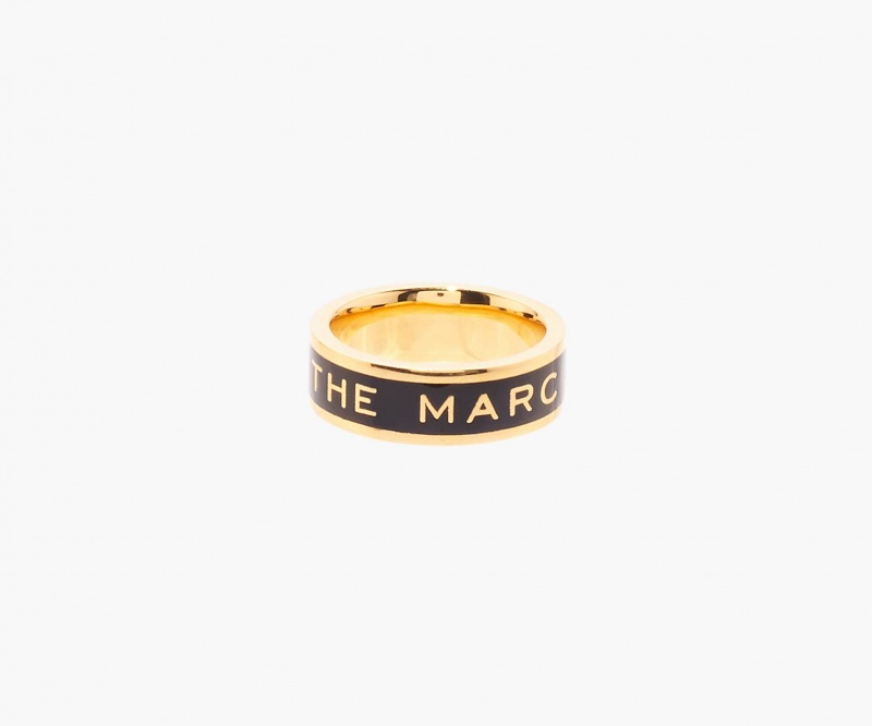 Marc Jacobs The Medallion Rings Black / Gold | Australia_MJ24383