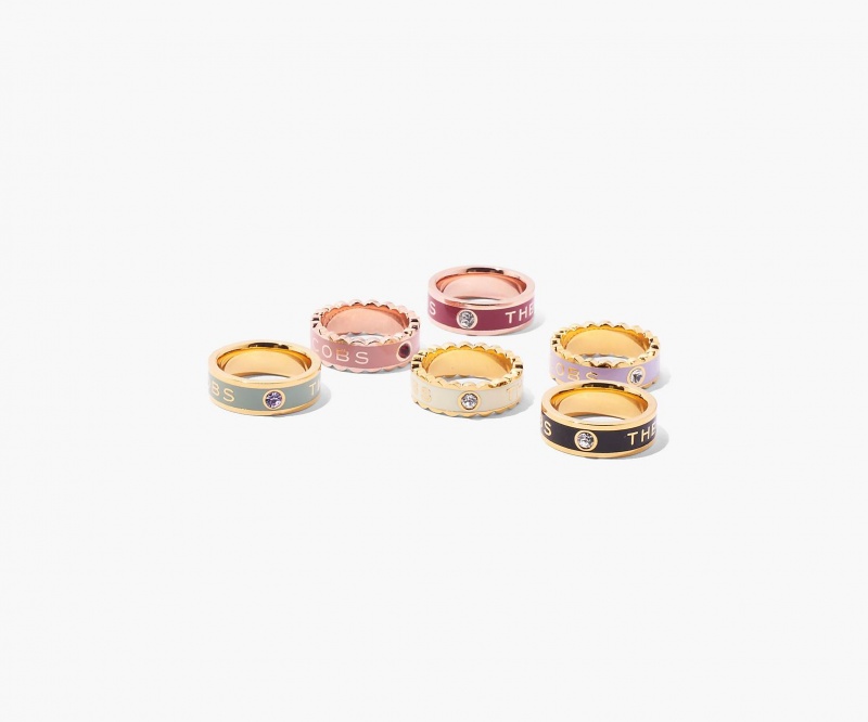 Marc Jacobs The Medallion Rings Black / Gold | Australia_MJ24383