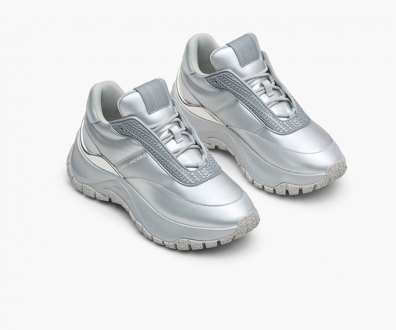 Marc Jacobs The Metallic Lazy Runner Sneakers Silver | Australia_MJ59394