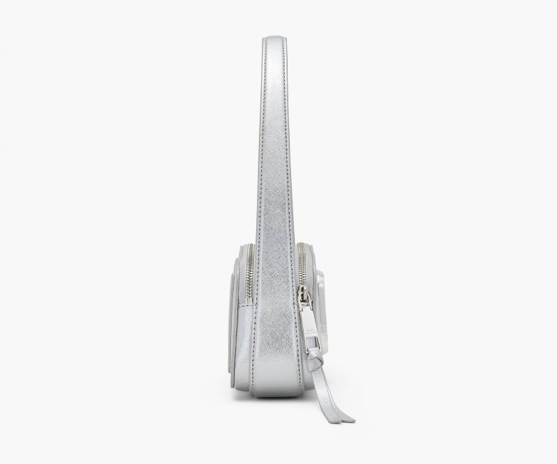 Marc Jacobs The Metallic Slingshot Shoulder Bags Silver | Australia_MJ75416