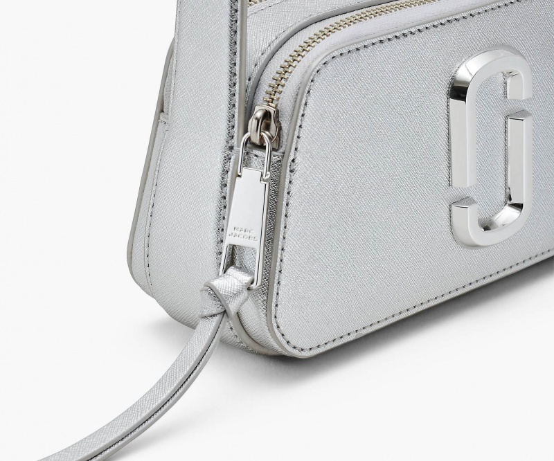 Marc Jacobs The Metallic Slingshot Shoulder Bags Silver | Australia_MJ75416