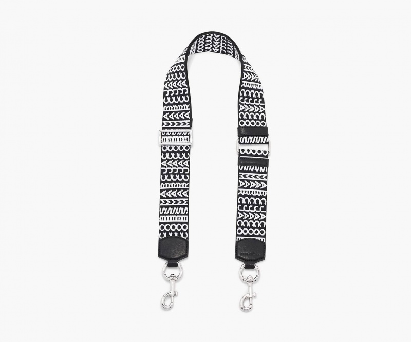 Marc Jacobs The Monogram Bag Strap Black / White | Australia_MJ96345