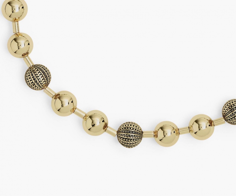 Marc Jacobs The Monogram Ball Chain Necklaces Light Gold | Australia_MJ25851