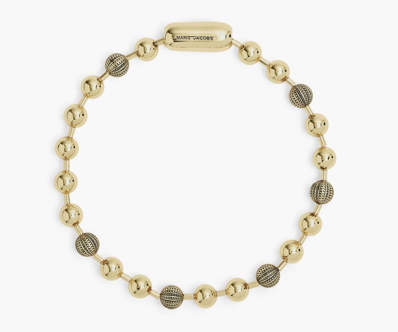 Marc Jacobs The Monogram Ball Chain Necklaces Light Gold | Australia_MJ25851