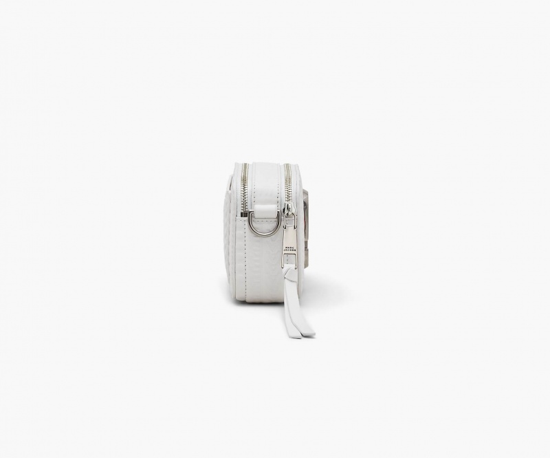 Marc Jacobs The Monogram Debossed Snapshot Crossbody Bags White | Australia_MJ80737