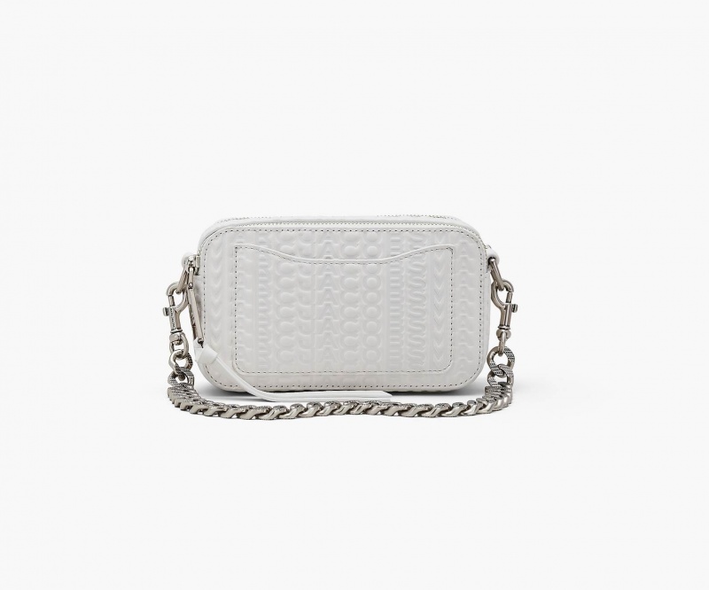 Marc Jacobs The Monogram Debossed Snapshot Crossbody Bags White | Australia_MJ80737