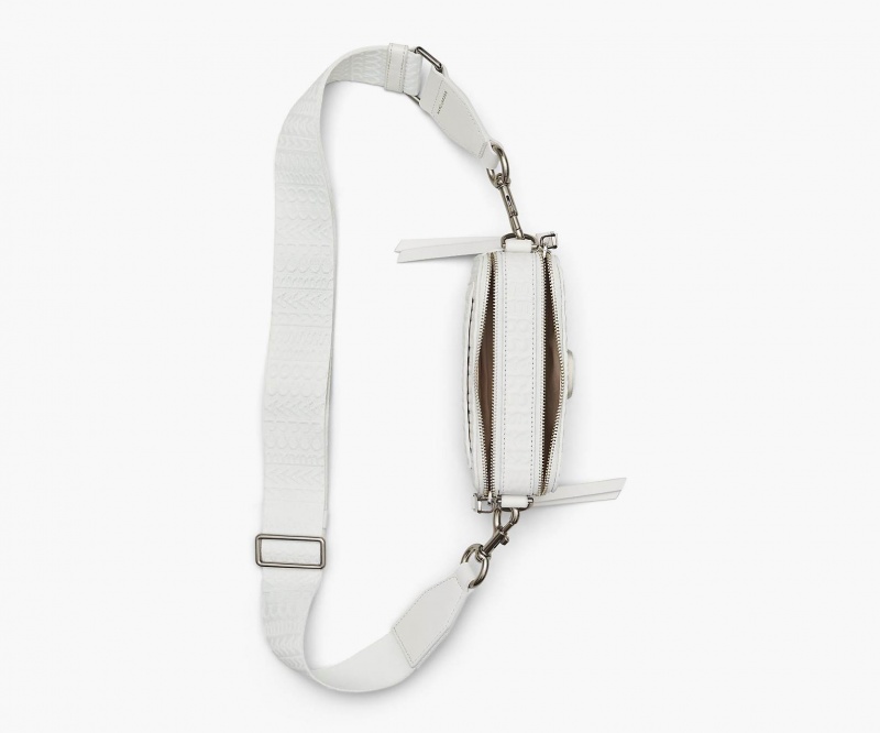 Marc Jacobs The Monogram Debossed Snapshot Crossbody Bags White | Australia_MJ80737