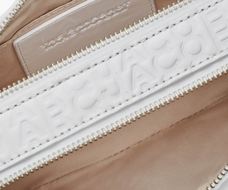 Marc Jacobs The Monogram Debossed Snapshot Crossbody Bags White | Australia_MJ80737