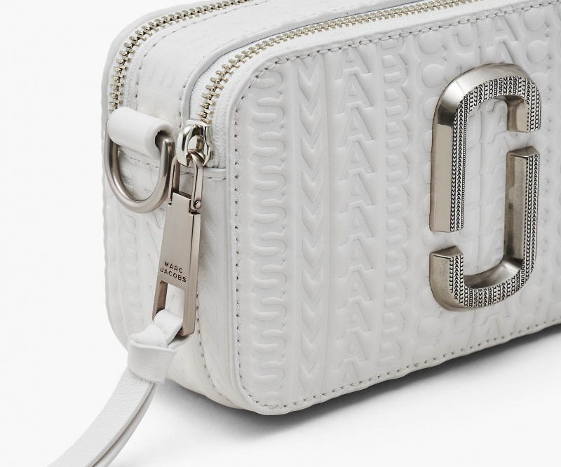 Marc Jacobs The Monogram Debossed Snapshot Crossbody Bags White | Australia_MJ80737