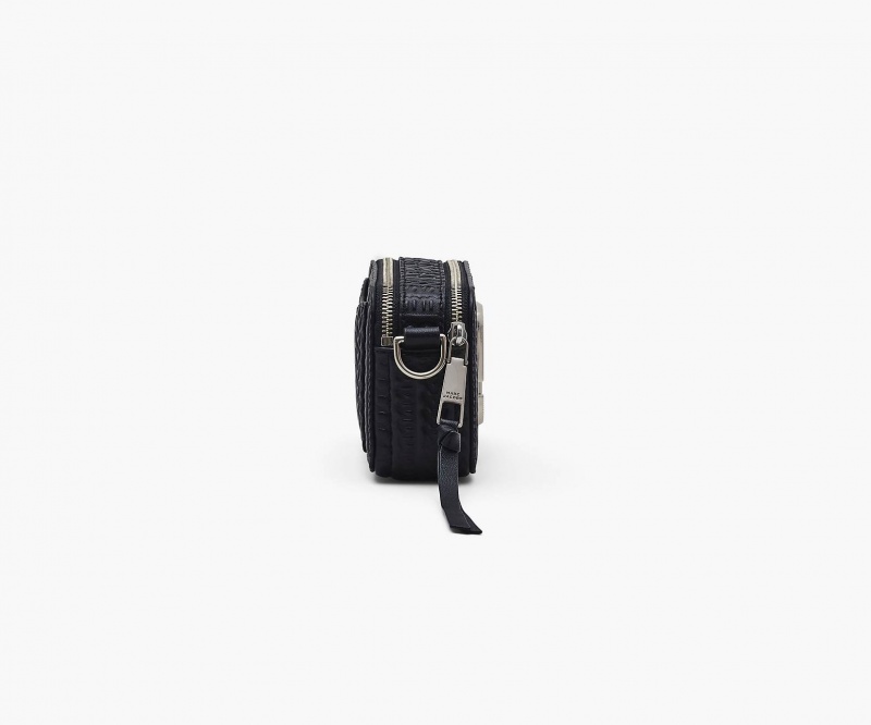 Marc Jacobs The Monogram Debossed Snapshot Crossbody Bags Black | Australia_MJ99589