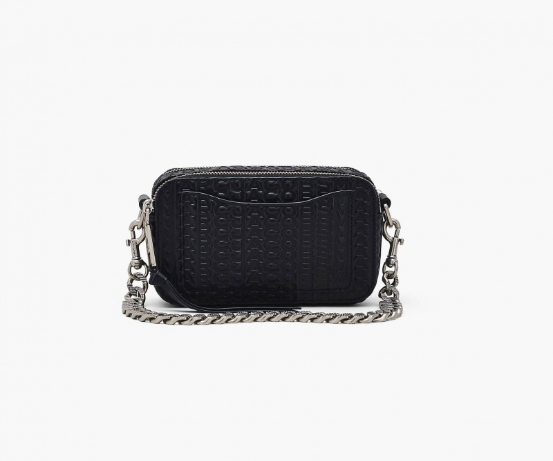 Marc Jacobs The Monogram Debossed Snapshot Crossbody Bags Black | Australia_MJ99589