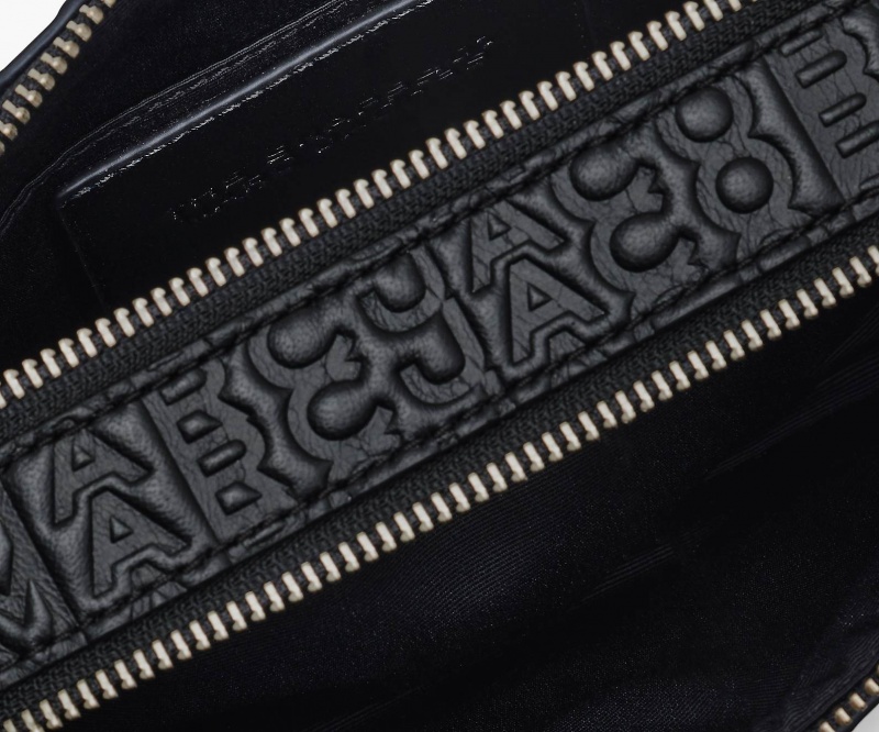 Marc Jacobs The Monogram Debossed Snapshot Crossbody Bags Black | Australia_MJ99589