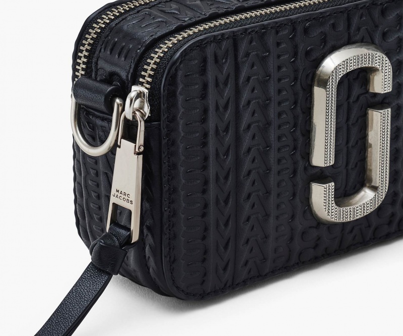 Marc Jacobs The Monogram Debossed Snapshot Crossbody Bags Black | Australia_MJ99589