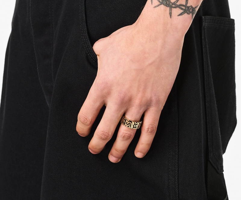 Marc Jacobs The Monogram Engraved Rings Gold | Australia_MJ12007