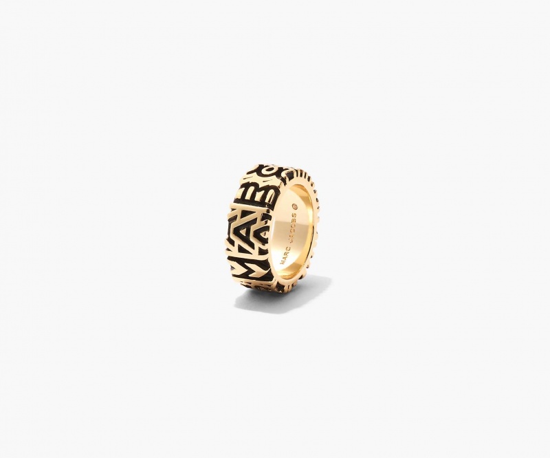 Marc Jacobs The Monogram Engraved Rings Gold | Australia_MJ12007