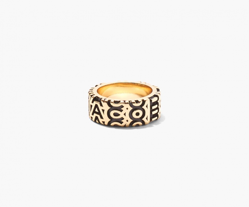 Marc Jacobs The Monogram Engraved Rings Gold | Australia_MJ12007