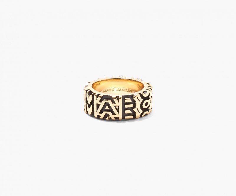 Marc Jacobs The Monogram Engraved Rings Gold | Australia_MJ12007