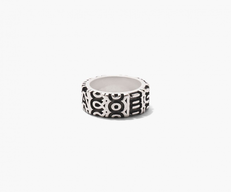 Marc Jacobs The Monogram Engraved Rings Silver | Australia_MJ78593