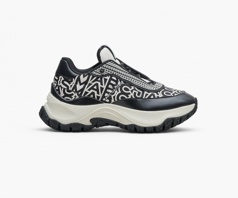 Marc Jacobs The Monogram Lazy Runner Sneakers Black / White | Australia_MJ21794