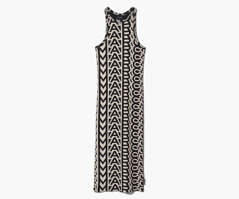 Marc Jacobs The Monogram Racer Rib Dress Black / White | Australia_MJ91786