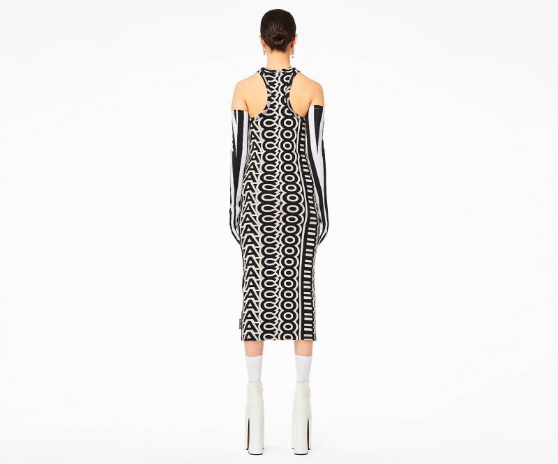 Marc Jacobs The Monogram Racer Rib Dress Black / White | Australia_MJ91786