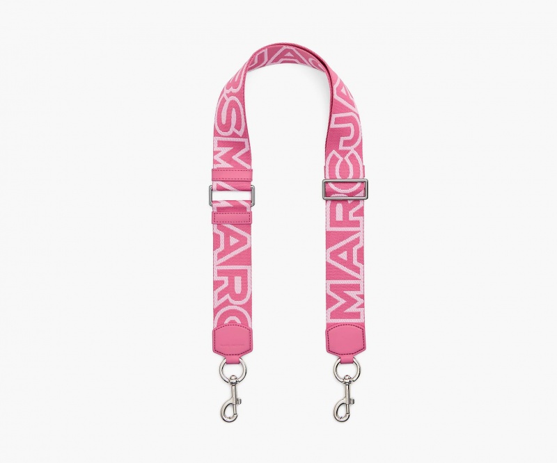 Marc Jacobs The Outline Logo Webbing Bag Strap Pink | Australia_MJ46069