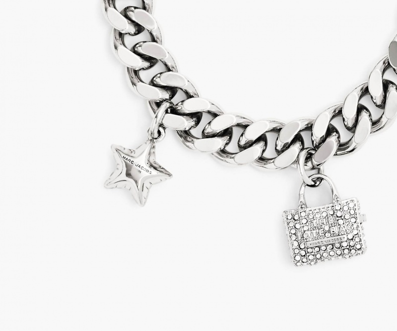 Marc Jacobs The Pave Mini Icon Charm Bracelets Silver | Australia_MJ41703