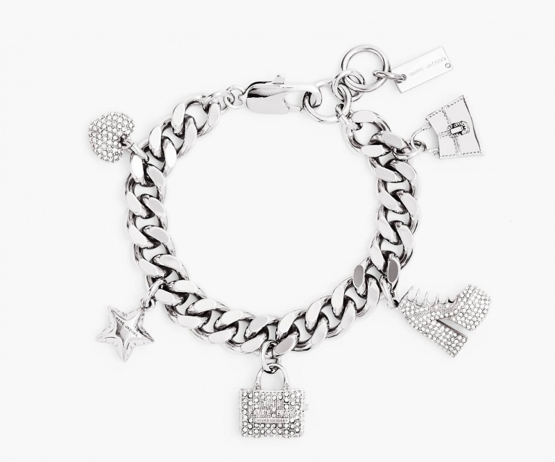 Marc Jacobs The Pave Mini Icon Charm Bracelets Silver | Australia_MJ41703