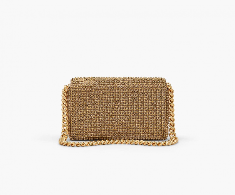 Marc Jacobs The Rhinestone J Marc Mini Shoulder Bags Gold | Australia_MJ78777