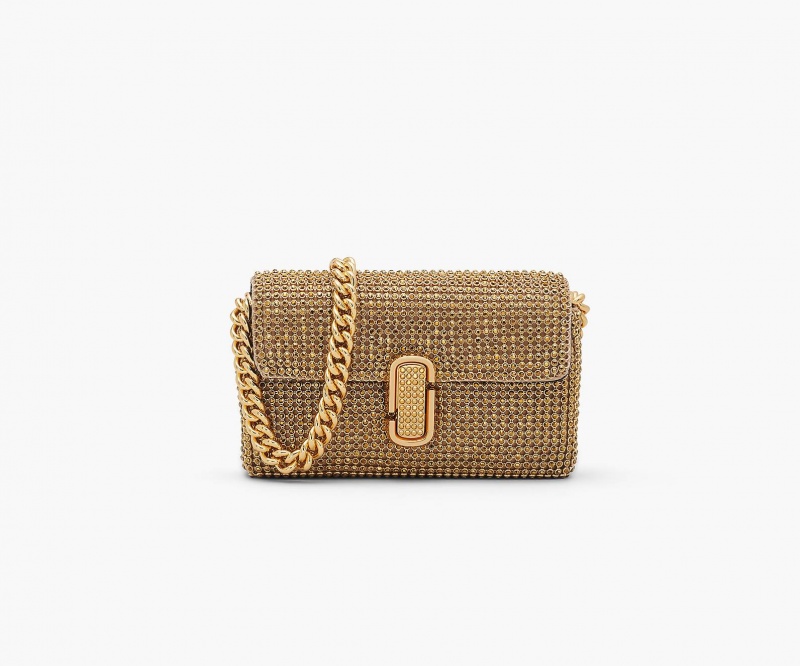 Marc Jacobs The Rhinestone J Marc Mini Shoulder Bags Gold | Australia_MJ78777