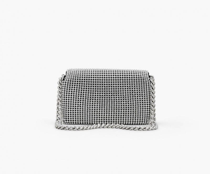 Marc Jacobs The Rhinestone J Marc Mini Shoulder Bags Silver | Australia_MJ64714