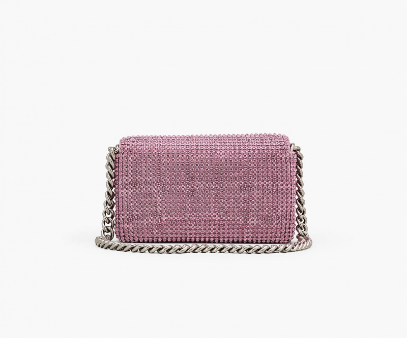 Marc Jacobs The Rhinestone J Marc Mini Shoulder Bags Pink | Australia_MJ61269