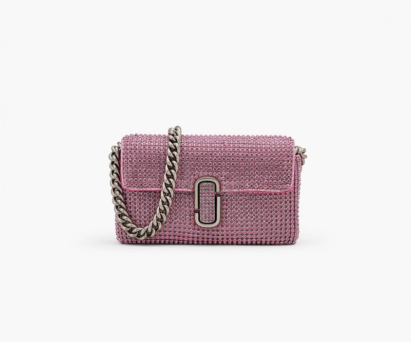 Marc Jacobs The Rhinestone J Marc Mini Shoulder Bags Pink | Australia_MJ61269