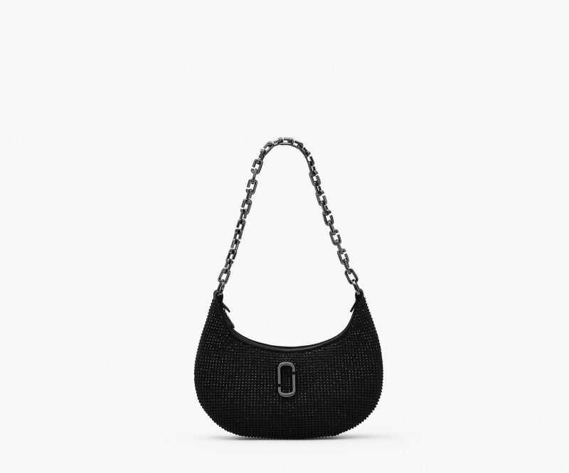 Marc Jacobs The Rhinestone Small Curve Mini Bags Black | Australia_MJ44451