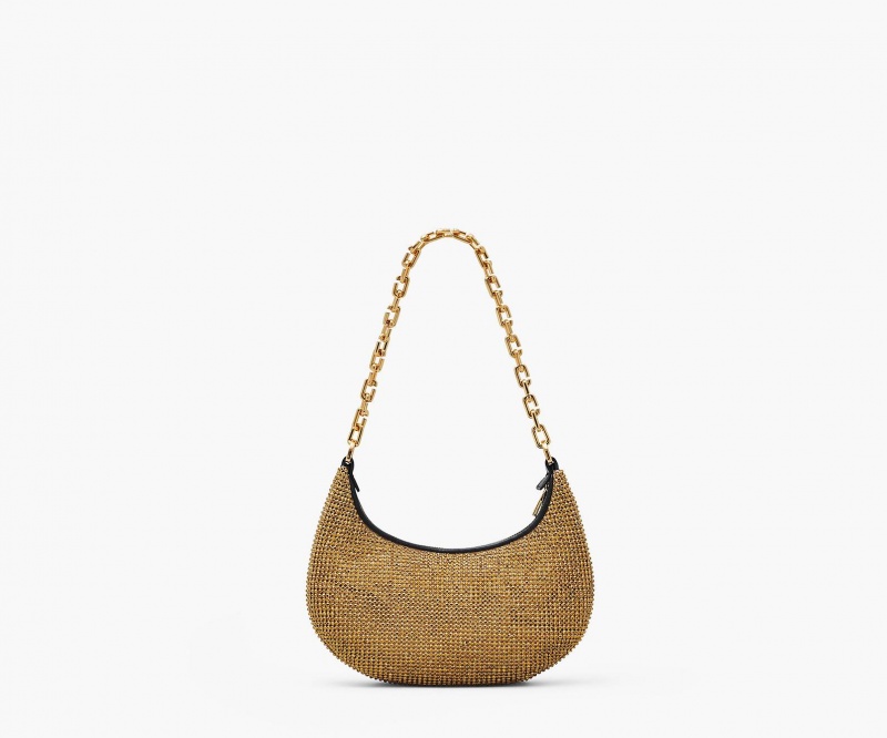 Marc Jacobs The Rhinestone Small Curve Shoulder Bags Gold | Australia_MJ77031