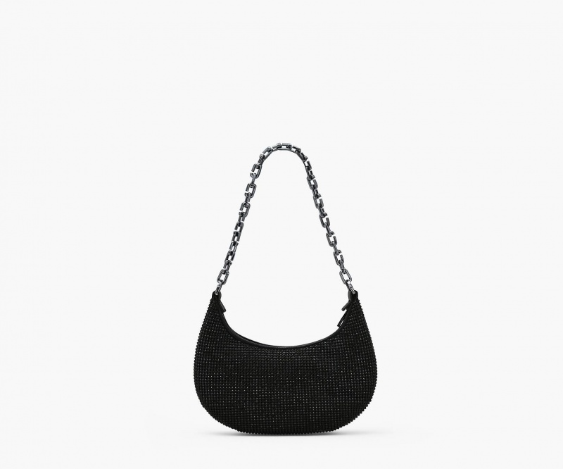 Marc Jacobs The Rhinestone Small Curve Shoulder Bags Black | Australia_MJ67379