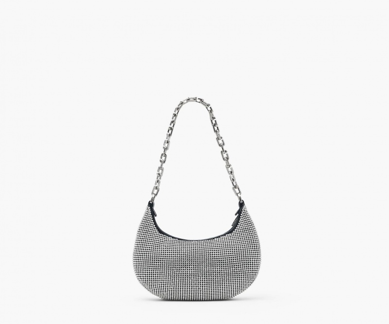 Marc Jacobs The Rhinestone Small Curve Shoulder Bags Silver | Australia_MJ37590