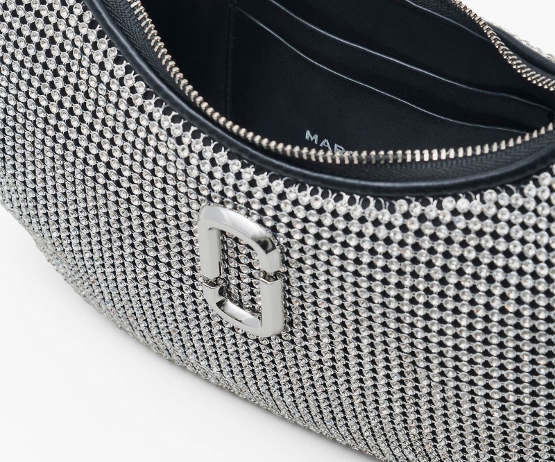 Marc Jacobs The Rhinestone Small Curve Shoulder Bags Silver | Australia_MJ37590