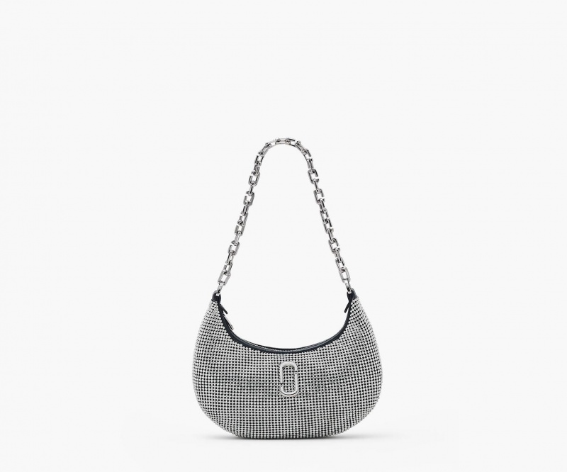 Marc Jacobs The Rhinestone Small Curve Shoulder Bags Silver | Australia_MJ37590