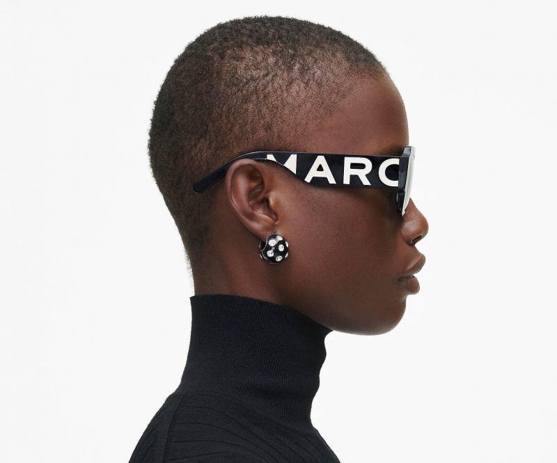 Marc Jacobs The Square Sunglasses Black / White | Australia_MJ66183