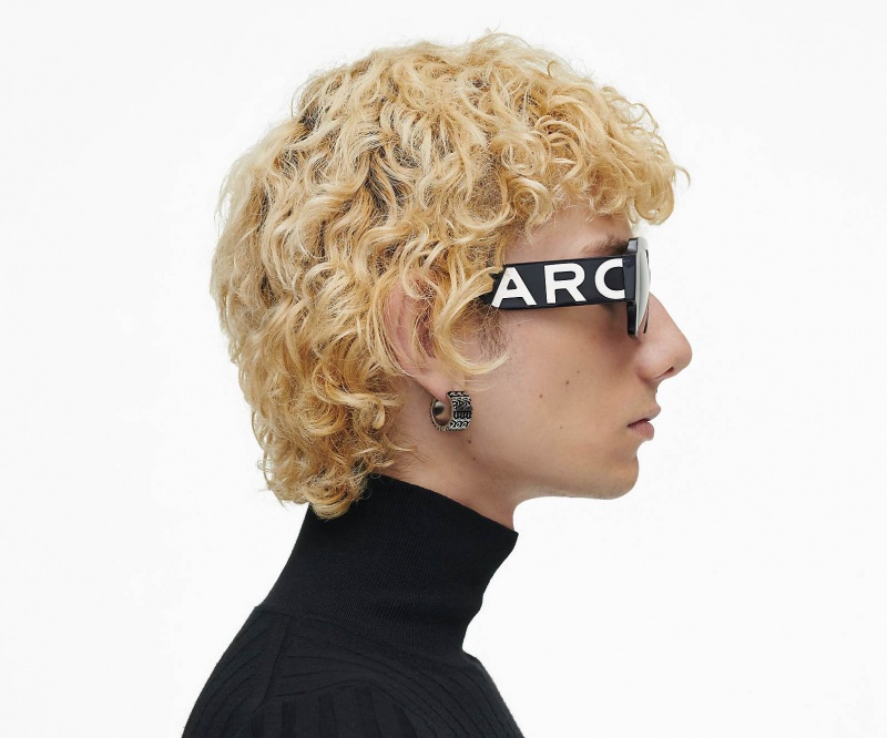 Marc Jacobs The Square Sunglasses Black / White | Australia_MJ66183