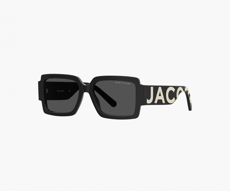 Marc Jacobs The Square Sunglasses Black / White | Australia_MJ66183