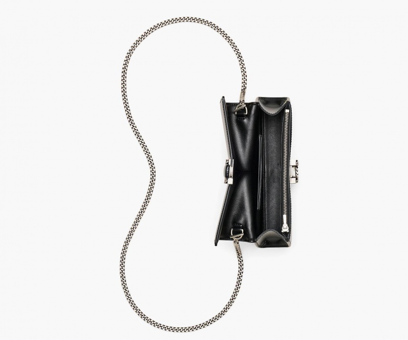 Marc Jacobs The St. Marc Chain Wallet Mini Bags Black / Silver | Australia_MJ87205