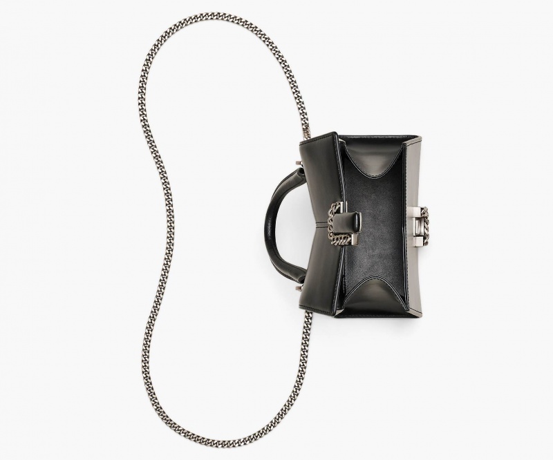 Marc Jacobs The St. Marc Top Handbag Black / Silver | Australia_MJ18405