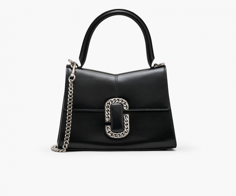 Marc Jacobs The St. Marc Top Handbag Black / Silver | Australia_MJ18405