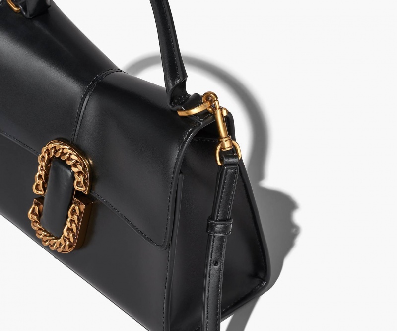 Marc Jacobs The St. Marc Top Handbag Black | Australia_MJ49256